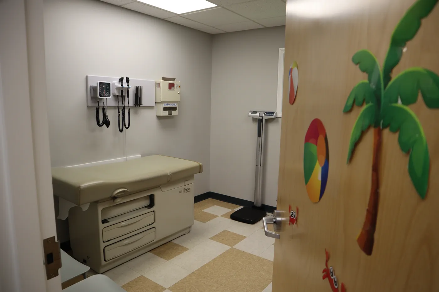 A kid-friendly exam room at The Pediatric Care Center